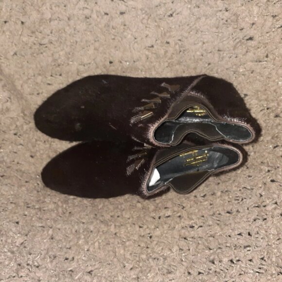 HOUSE OF HARLOW 1960-Beatrice-Metallic Bronze Calf-Hair-Chelsea Bootie-Sz36-NWOB - Picture 6 of 7